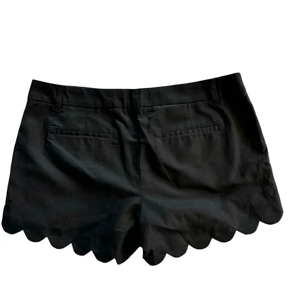 J Crew NWT Black Linen Blend Scalloped Hem 4” Inseam Shorts Women’s Size 14 - Picture 7 of 16